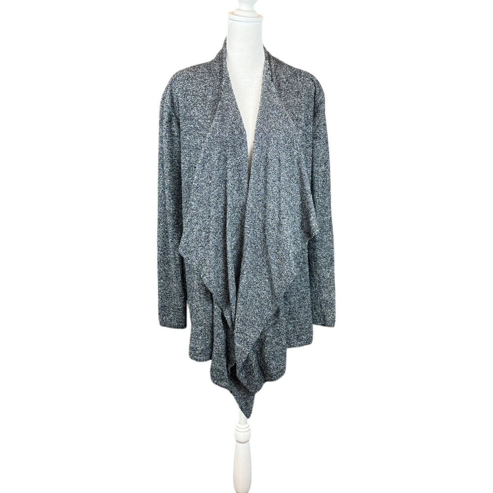Barefoot Dreams Bamboo Chic‎ Lite Waterfall Cardigan Heathered Gray S/M